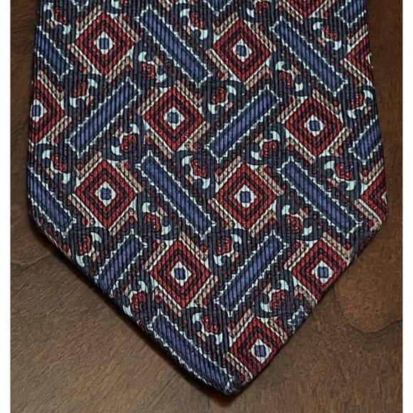 Vintage Davide Cenci Blue Red Men’s Neck Tie - Picture 1 of 9